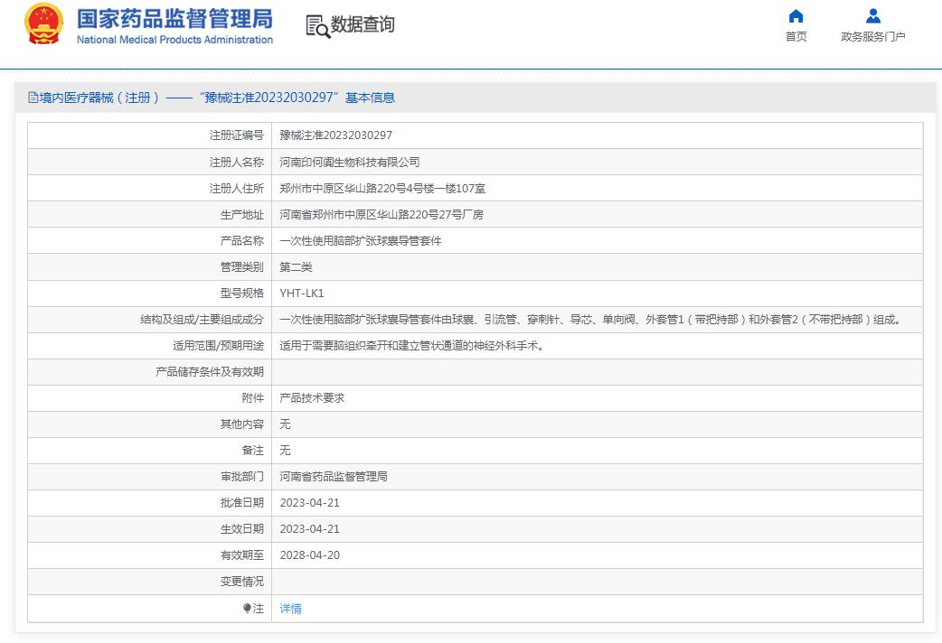 YHT-LK1一次性脑科手术用球囊导管套件
